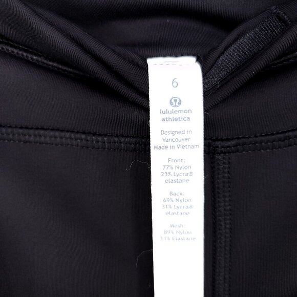 Lululemon Crop Leggings Mesh Side Panel Capri Women's Size 6 Zip Front Pockets - Picture 10 of 13
